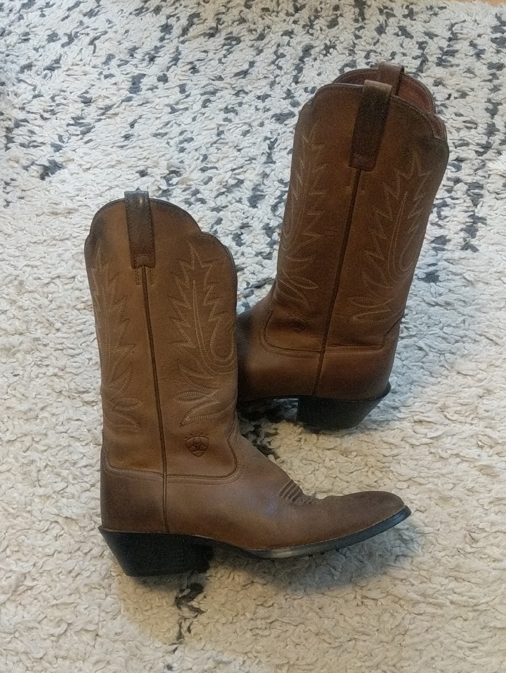 Ariat Heritage R Toe Leather Western Cowboy Boots 15725 Distressed Brown 8B